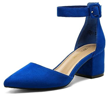 DREAM PAIRS Womens Court Shoes Elastic Ankle Straps ANNEE,Size 9,Royal/Blue,ANNEE
