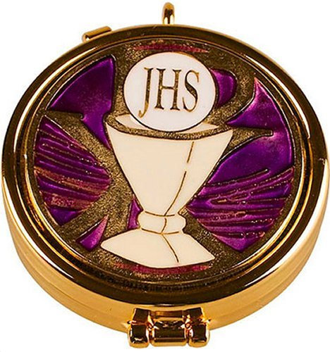 Catholic Gift Shop Ltd PYXIS (Liturgie) mit Email Kelch Motiv & Lourdes Gebet Karte