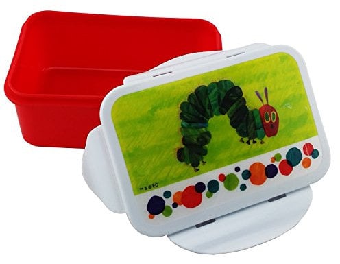 Raupe Nimmersatt grün Brotdose, Brotbox, Lunchbox, Lunch-Box, PP, Mehrfarbig, 16x10,5x6,5cm