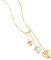 forme di Lucchetta - Halskette 14 Karat tricolor Gold mit Drei Herzen Handgefertigte Gravurm, 45cm