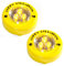 Heitmann Deco LED-Kerzen - LED-Lichter für Kürbis - Halloween Deko, Grusel-Deko für Kostüm und Laterne - Kunststoff, Gelb, 7 cm, 2 Stück (1er Pack)
