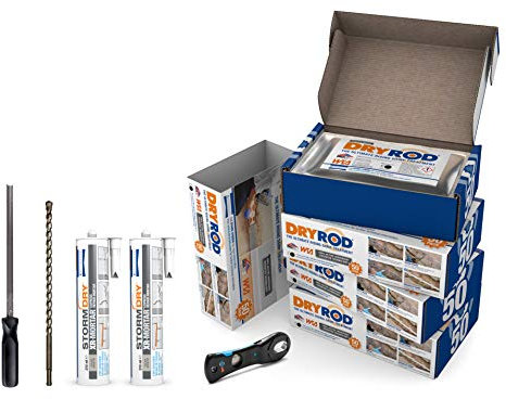 Dryrod Damp Proofing Rods DPC Kit: Treats 24 Linear metres (9 Wall) - BBA Approved Rising Damp Treatment