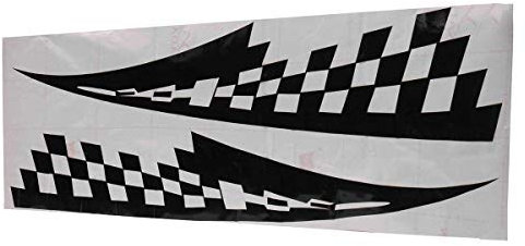 SGerste CG169 - Adesivi in Vinile per Auto, Motivo: Bandiera a Scacchi, 17 x 77 cm, 2 Pezzi