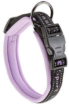 Ferplast Hundehalsband Sport Dog, Weich Gepolstertes Nylon Hunde Halsband für Kleine Hunde, Verstellbare und Reflektierend, Größe: 1,5 cm (25-35 cm), Violett