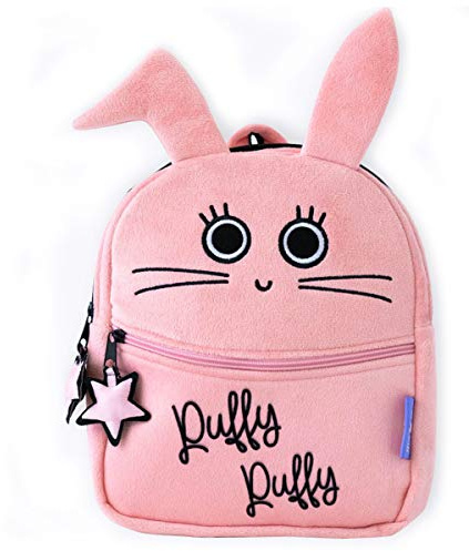 Milk&Moo Kinder Rucksack 25x21 cm | Weicher Stoff & Leicht zu Tragen | Mit Fronttasche, Verstellbaren Trägern & Stickerei | Süße Charakter Rucksäcke (Chancin)