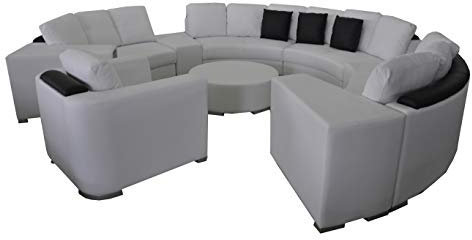 JVmoebel Runde Eck Sofa Couch XXL Big Rund Couchen Wohnlandschaft U Form Rund Polster Neu