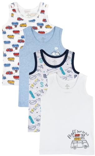 Chicco, Kinder Unterhemden, Set Aus 4 Unterhemden 100% Baumwolle, Kinderkleidung, Designed in Italy
