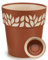 TIENDA EURASIA® Maceta de Plástico - Diseño Moderno Hojas - 3 en 1- Maceta + Bandeja Interior + Plato Maceta (Marrón, 25 cm)