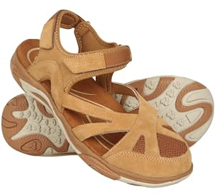 Mountain Warehouse Sussex Womens Covered Sandals - Wolverine Suede, Phylon Midsole, Rubber outsole Ladies Footwear - Spring Summer, Beach, Walking & Outdoors Brown Adult Shoe Size 8