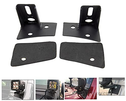 RIGIDON 2 Pcs Auto Led scheinwerfer halterung, Aluminium Metall Scheinwerferhalter A-Säulenhalterung kompatibel mit Wrangler JK 2007–2017