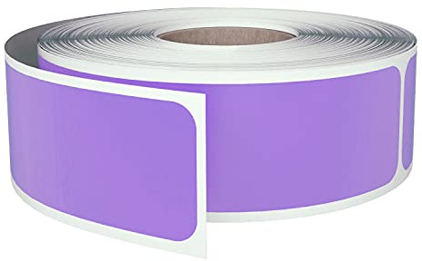 Royal Green Rectangular Sticker Labels 3x1 (75mm x 25mm) Pastel Purple Roll- 250 Pack