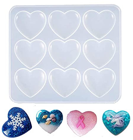 DriSubt Moule en Silicone en Forme de Coeur 3D pour Coeur Moule en Résine époxy pour Cadre Photo Personnalisé Décoration d'anniversaire de Mariage Artisanat en Résine Bricolage