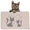 LeashPotato Cat Dog Food Mat - Waterproof Silicone Non Slip Feeding Mat For Bowls (Latte Cat)