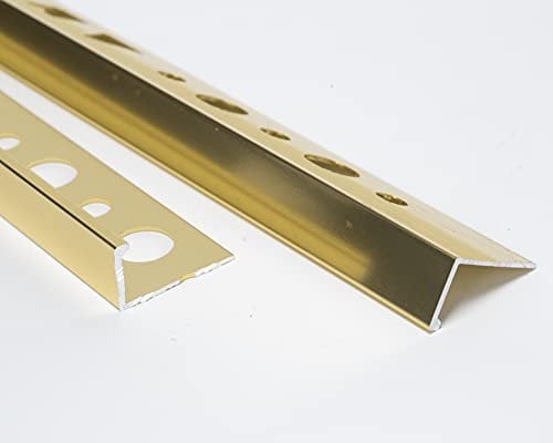 10 x 2.5 Meters Tile Trim L Shape Vroma Polished Gold (Polished Gold, 10mm)