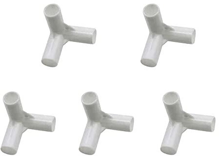 bzcemind 5 Stück 12 mm PVC gerade Winkelverbinder Kreuzverbinder T-Verbinder PVC Rohrverschraubung DIY Zelt Feste Fittings Nr. 3 90 Grad