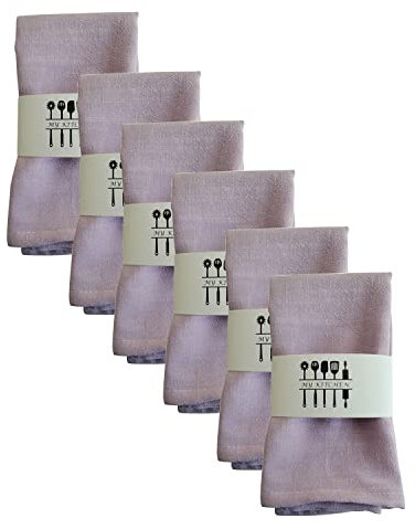 6er Set Stoffservietten Leinenservietten Baumwolle 100% Natur Leinen Tischdekoration Küche Esstisch Abendessen Cafe Restaurant 40 * 40CM Familienessen Hochzeiten Cocktail Startseite(Lila)