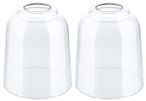Skelang 2Pcs Abat-jours en verre transparent pour ventilateur de plafond avec raccord de 44 mm, globe de rechange pour lustre, applique murale, lampe de courtoisie
