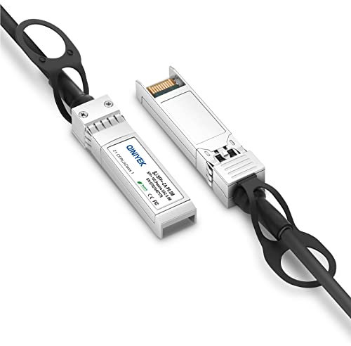 QINIYEK Câble 10G SFP+ DAC Twinax, câble passif en cuivre à connexion directe (DAC), compatible avec Cisco SFP-H10GB-CU0.5M, Ubiquiti UniFi, Supermicro, Netgear, Mikrotik, 0,5 mètre (1,6 pi)