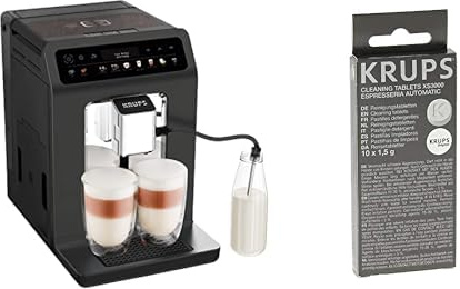 Krups Evidence One Kaffeevollautomat mit Milchschlauch, 12 Getränke & Reinigungstabletten XS3000 | für alle Kaffeevollautomaten