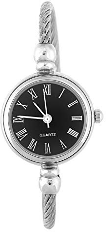 Joyzan Armbanduhr für Frauen, Quarz Uhren Armreifen Quarzuhr Weibliche Analoge Runde Legierungs Bügel Offene Manschette Damenuhr Mode wasserdichte Uhr Analog Klein Einfach Beiläufige Spangenuhr