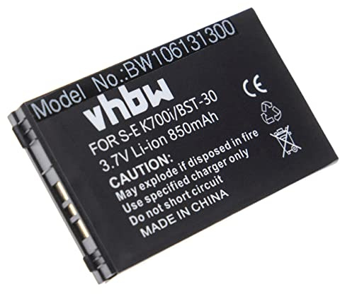 vhbw 1x Akku kompatibel mit Sony-Ericsson K500, K500c, K506c, K508c, K500i, K508i, K700c, K700i Handy Smartphone Telefon (850 mAh, 3,7 V, Li-Ion)