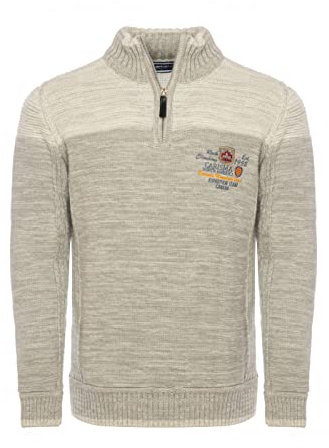 Carisma Strickpullover für Herren • Herren Troyer mit Stickerei • Angenehmer Regular Fit Pullover für Büro und Freizeit 7803 Grey L