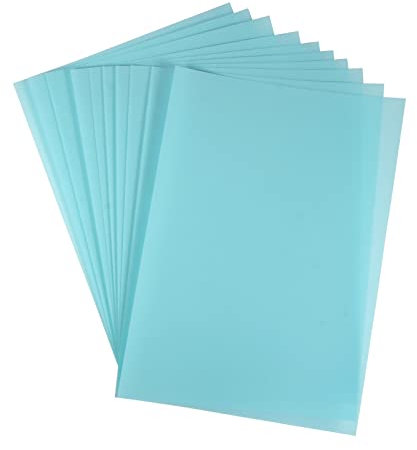 sourcing map 10Paket Schrumpffolie Plastik Geschliffen für Basteln 29cmx20cmx0.3mm Blauer See