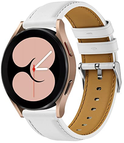 Syxinn 20mm Leder Armband für Samsung Galaxy Watch 4/4 Classic 46mm 42mm/Galaxy Watch Active/Active 2 40mm 44mm Armband für Damen Herren, Galaxy Watch 5/5 Pro Ersatzarmband, Watch 3 41mm Uhrenarmband