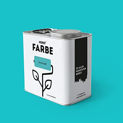 HORST Wandfarbe Eisvogel 10L - Hochwertige Innen-Farbe - Hohe Deckkraft & Schnelltrocknend - Geruchsneutral - Spritz- & Tropffrei - 100% Natürlich - Blau