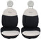 Italfodere - Coppia di Coprisedili Auto anteriori - Compatibili con Fiat 500 dal 2007 in poi - Fatti a Mano - Cotone - Gommapiuma e Poliestere - Accessori Auto Interno - Made in Italy - Nero/Panna