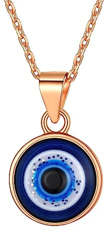 Supcare Damen Herren Multi-Style Evil Eye Halskette Böse Nazar Auge Vintage Anhänger Kette Glücksschmuck für Mädchen aus 925 Sterling-Silber/Kupfer