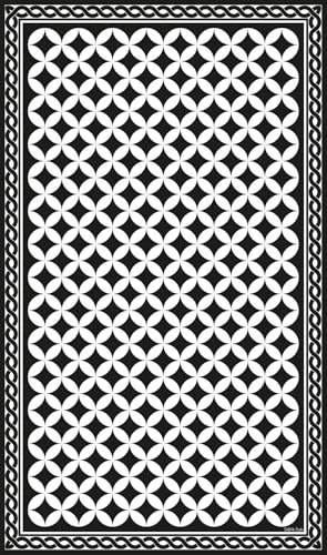 DobleUve Estudio Tapis Vinyle 21 | Noir | 65x200 cm | Cuisine et Salon Antidérapant Antifongique Ignifuge | Enfants | Bain PVC