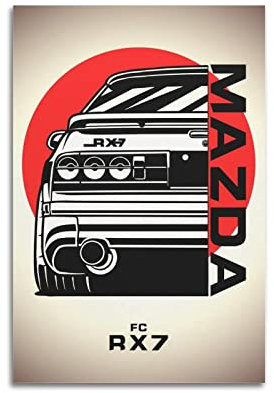 JDM Auto-Poster für Mazda RX7 FC Vintage Sport Auto Dekorative Malerei Leinwand Wand und Kunst Bild Familie Schlafzimmer Dekor 50 x 75 cm