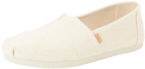 TOMS Alpargata Cloudbound, Mocasines Planos Mujer, Rayas Metálicas de Lino Natural Sin Teñir, 38 EU