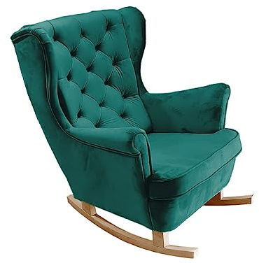 DomiMeble Schaukelstuhl für Wohnzimmer, Schlafzimmer - Schön und Komfortabel Relaxstuhl aus hochwertigem Holz gefertigt 92 x 84 x 104 cm