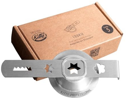 Kitty Professional Attacco per biscotti “Cookie” misura 5 compatibile con tritatutto Kitchen Aid con anello di collegamento per robot da cucina Kitchen Aid