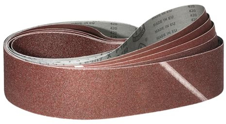 Klingspor Lot de 5 bandes abrasives 100 x 2000 mm - Grain 40/60/80/120/180 pour ponceuse à bande - Pour affûter, limer, affûter et dérouiller