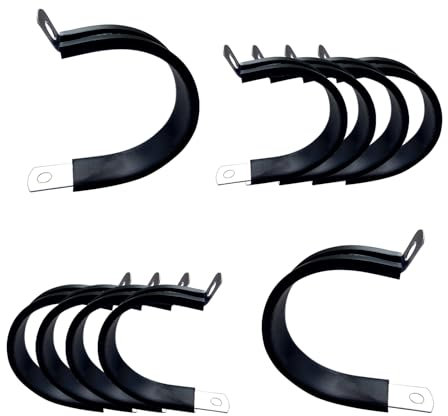 HayEastdor 10 Stück 5,1 cm Edelstahl-Kabelklemmen, gummierte gepolsterte isolierte Kabelklemme, Rohrschellen, Automobil-Kabel-Drahtklemmen für Rohre, Leitungen, Drahtschnur-Installation (50 mm)