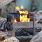 Oniissy Poêle à bois de tente, poêle à bois minimaliste en titane ultra léger, portable et pliable pour le camping, la randonnée, et la survie en plein air