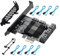 Scheda PCIE 1X SATA a 8 porte, con 8 cavi SATA e staffa a basso profilo, controller PCIE a SATA 3.0 6 Gbps, scheda di espansione PCIE a SATA, controller SATA, scheda PCIE SATA, chip ASM1166+JMB575