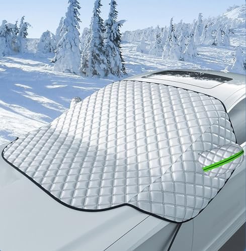 Frontscheibenabdeckung für FIAT 500 / 500E / 500L / 500X / 500 Abarth/Croma/Doblo/Fiorino, Faltbare Autoabdeckung gegen Schnee, Frost und Sonne
