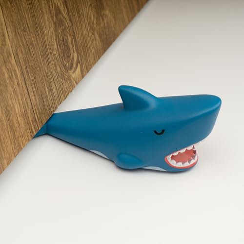 Dormercy Butoir de porte mignon, butoir de porte en forme d'animal requin, 1 paquet de cales de porte décoratives pour la maison et le bureau (brevet en cours d'enregistrement)