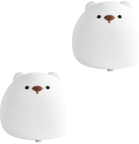 OSALADI 2St Bär Nachtlicht Nachtlichter für Kinder kleines Nachtlicht Nachttischlampe Kindernachtlichter für das Schlafzimmer Nachtlicht für Kinder Pflege Licht klopfen Baby Abs Weiß