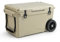 COSTWAY 71L Insulated Cooler Box, Mobile Ice Chest Box with All-Terrain Wheels, Handles and Bottle Opener, Portable Cooler for Camping, Fishing & Beach, 5-7-day Ice Retention (Tan)