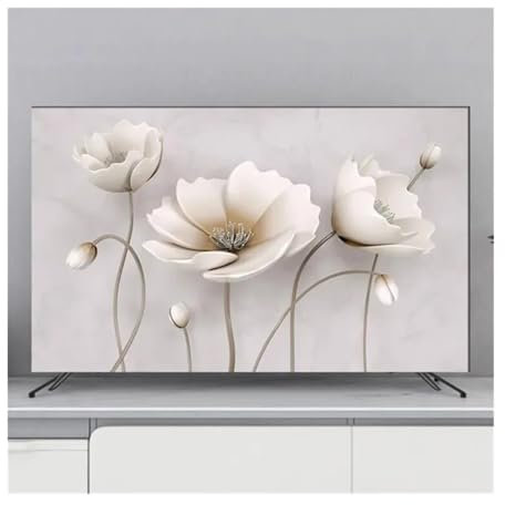 Schutzhülle für den Fernseher TV Abdeckung Schutz Staub Abdeckung Haushalt Hängen TV Staub Abdeckung Hause Universelle Blumen Dekoration Einfache für Flachbildfernseher ( Color : J , Size : 49-52inch