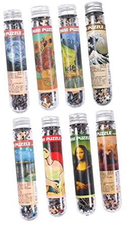 KOMBIUDA 150stücke Papierpuzzle Für Erwachsene Lernpuzzle Mit Teilen in Einem Set Mini-Puzzle Zum Zusammensetzen Aufbewahrt in Einem Kleinen Reagenzglas Kreatives Puzzle-Spielzeug Für Männe