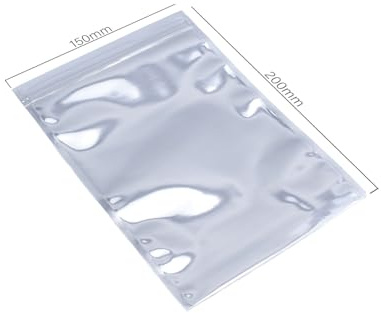PACKIVO ESD Beutel Tüten mit Druckverschluss 10 Stück - 150mm x 200mm antistatische Tüten Abschirmbeutel für Festplatten HDDs SSDs kleine Komponenten Elektronische Hardware silber
