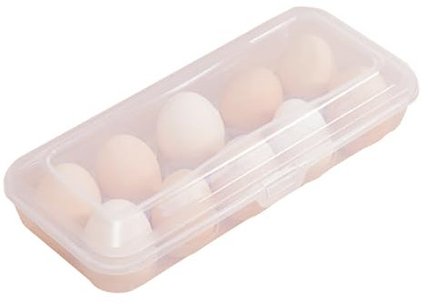 Contenitore per Uova da 10 Pezzi, Portauova da Frigorifero Trasparente con Coperchio Sicuro - Organizzatore per Conservazione e Trasporto di Uova, Porta Uova da Frigo, Accessori Frigorifero