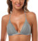 SHEKINI Women's Lace Bralette Sexy Triangular Bra Front Fastening with Removable Pads Backless Bras Plus Size Silver Grey