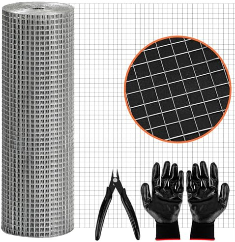 SelfTek Rodent Mesh, 300mm x 4m Stainless Steel Wire Mesh Roll Rustproof Welded Metal Mesh with Gloves and Plier Prevention Wire Mesh for Mice Mouse Proofing, Home, Garden